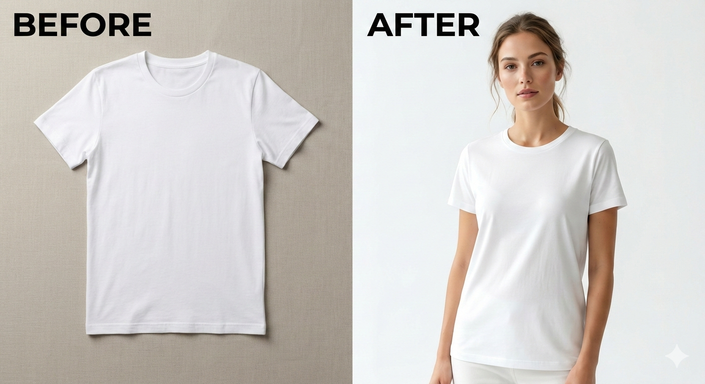 AI Product Photography: Transform Flat Lay Images into Professional Model Photoshoots for Fashion E-Commerce